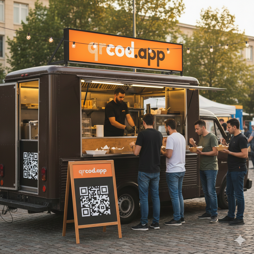 display qr code on food track